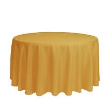 Round 108" Gold Standard Polyester Tablecloths