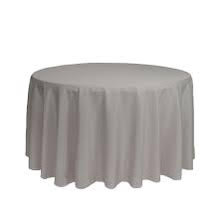 Round 108" GreyStandard Polyester Tablecloths